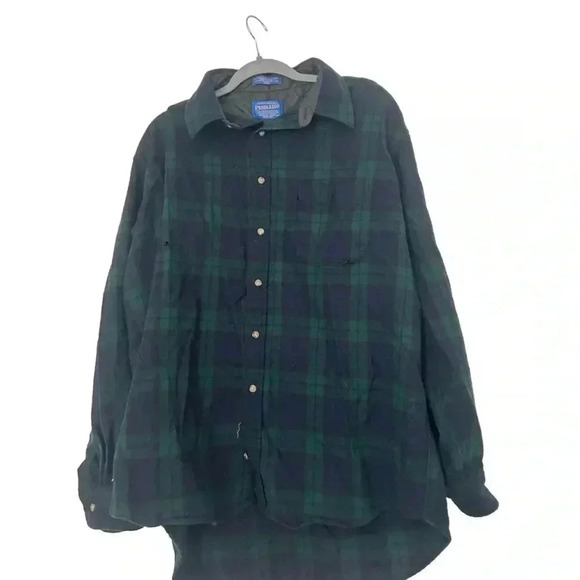Men’s Pendleton Virgin Wool Plaid Shirt With Flaws Size XL - Picture 1 of 6